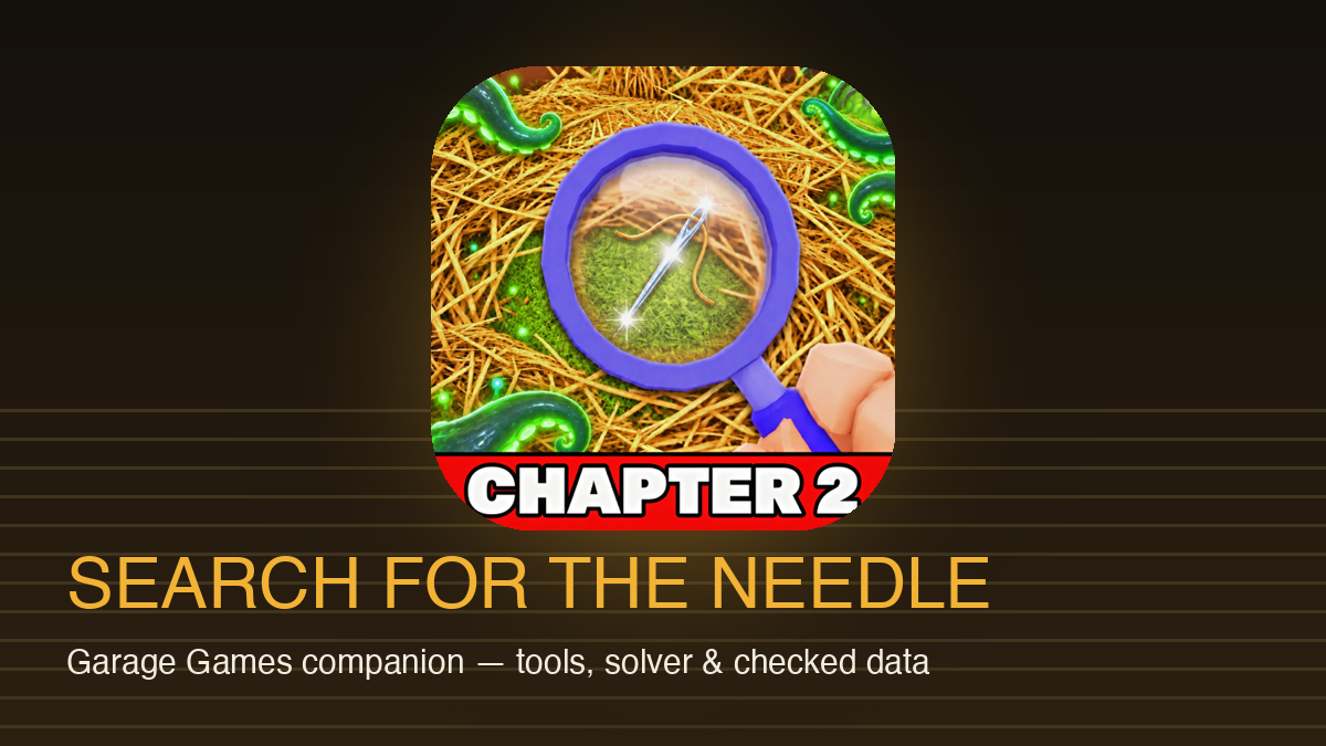 Search For The Needle official Roblox cover art